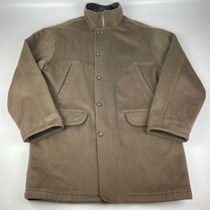 Vintage Eddie Bauer Men's M Wool Blend Long Jacket Thinsulate Olive
